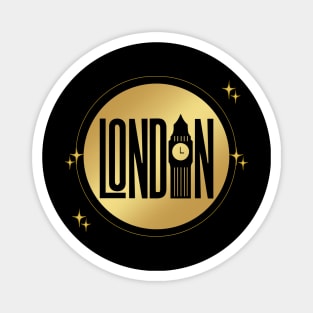 Black and Gold London Magnet